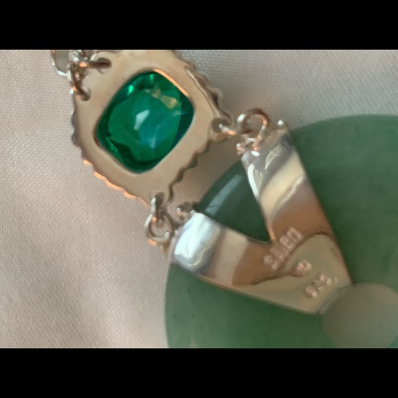 SAJEN-Aventurine & Caribbean Quartz .925 Pendant - Picture 3 of 4
